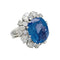 Bague 57 Bague en or blanc, platine, saphir et diamants. 58 Facettes 30180