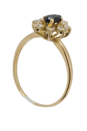 Bague Bague saphir entourage diamants 58 Facettes 37261