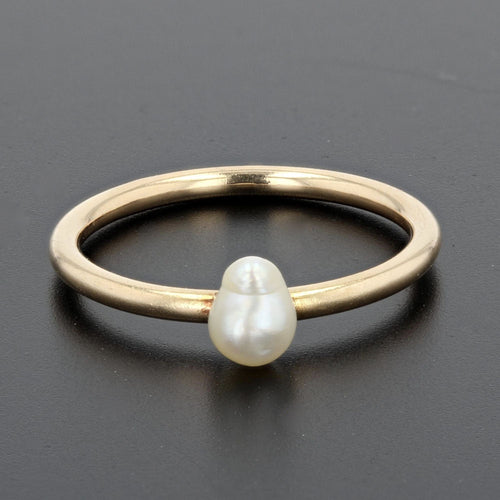 Bague 59 Bague ancienne Perle baroque 58 Facettes 17-155B-55