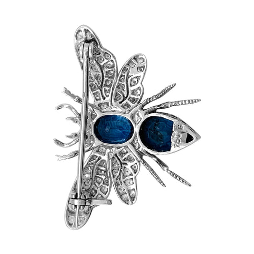 Broche Broche Scarabée or blanc, saphirs, diamants, rubis. 58 Facettes 29475