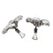 Boucles d'oreilles Boucles d'oreille fleurs en or blanc serties diamants baguette et ronds. 58 Facettes 30291