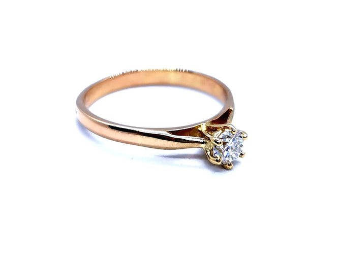 Bague 55 Bague Solitaire Or rose Diamant 58 Facettes 1021707CD