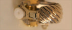Boucles d'oreilles O.J PERRIN Boucles d'oreilles godrons argent et or 58 Facettes 297