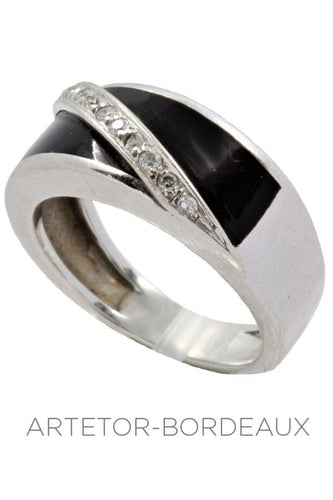 Bague 51 Bague onyx et diamants 58 Facettes 28901