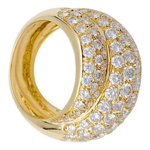 Bague 56 Bague triple jonc en or jaune et diamants. 58 Facettes 30526