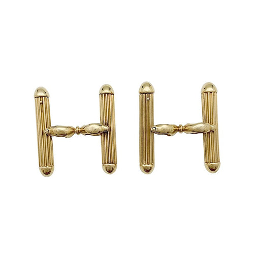 Boutons de manchette Boutons de manchette Van Cleef & Arpels "Bâtonnets" en or jaune. 58 Facettes 30162