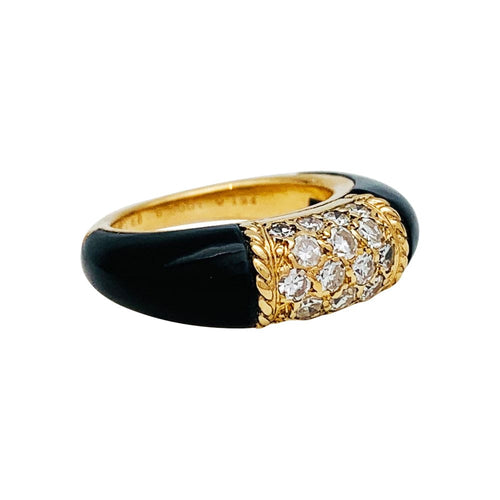 Bague 46 Bague Van Cleef et Arpels en or jaune modèle "Philippine", onyx. 58 Facettes 30227