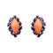 Boucles d'oreilles Boucles d'oreilles en or jaune corail, améthystes et diamants. 58 Facettes 30021