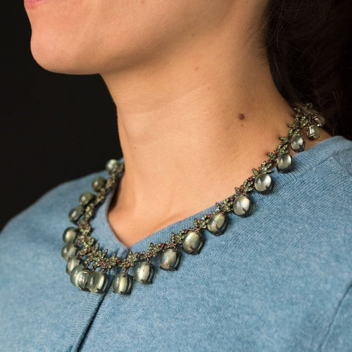 Collier Collier préhnites saphirs oranges et grenats verts 58 Facettes 14-328-8438052