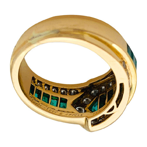 Bague 51 Bague Van Cleef & Arpels "Ceinture" en or jaune, diamants et émeraudes. 58 Facettes 29893