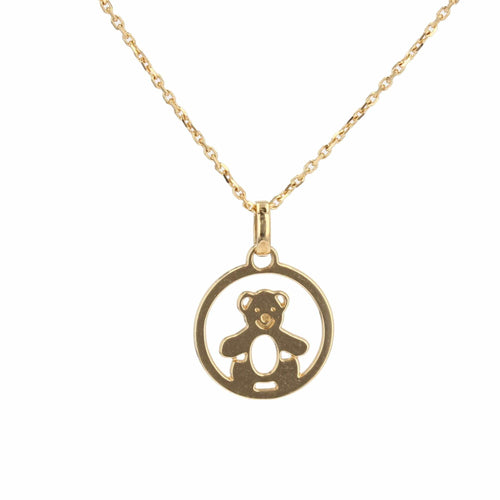 Pendentif Pendentif ourson or jaune et sa chaîne 58 Facettes 21-225B