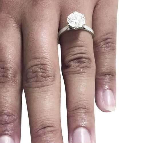 Bague 53 Solitaire diamant 2,09 carats or et platine. 58 Facettes 30489