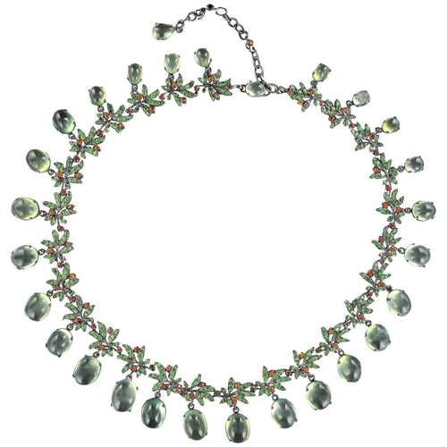 Collier Collier préhnites saphirs oranges et grenats verts 58 Facettes 14-328-8438052