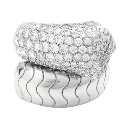 Bague 53 Bague Cartier "Panthère de Cartier" en or blanc, diamants, émeraudes et onyx. 58 Facettes 29075-1