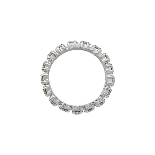 Bague 54 Alliance tour complet or blanc, diamants. 58 Facettes 30175