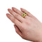 Bague 52 Bague toi et moi en or jaune et péridots. 58 Facettes 30392