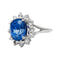 Bague 56 Bague Marguerite Saphir 7.16 ct, or blanc et diamants. 58 Facettes 30259