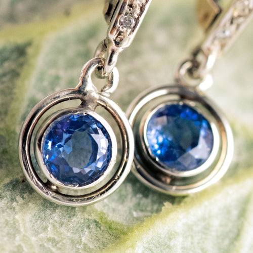 Boucles d'oreilles Boucles d'oreilles anciennes saphirs et diamants 58 Facettes 20-397