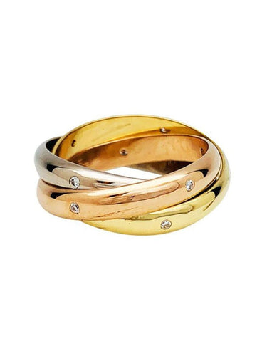 Bague 61 Bague Cartier "Trinity" 3 ors et diamants. 58 Facettes 30449