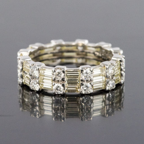 Bague 55 Alliance diamants baguettes et diamants brillants 58 Facettes 16-130-55
