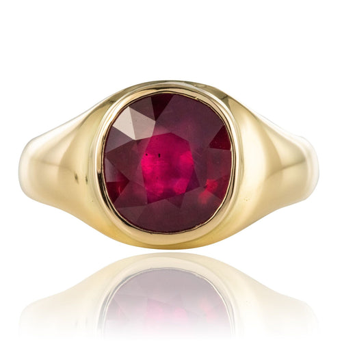 Bague 62 Bague rubis jonc ancienne en or jaune 58 Facettes 20-228-59