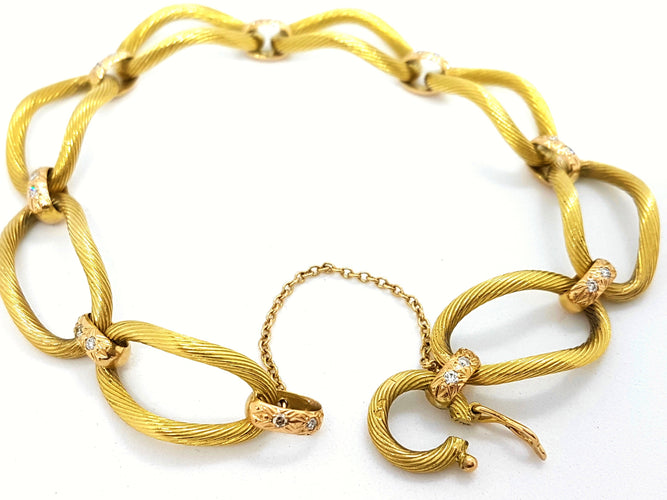 Bracelet Bracelet Or rose Diamant 58 Facettes 05478CD