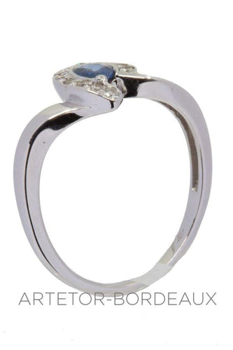 Bague 53 Bague moderne saphir et diamants 58 Facettes 32031