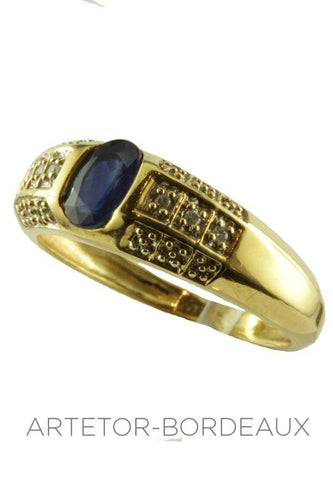 Bague 53 Bague saphir et diamants 58 Facettes 6101