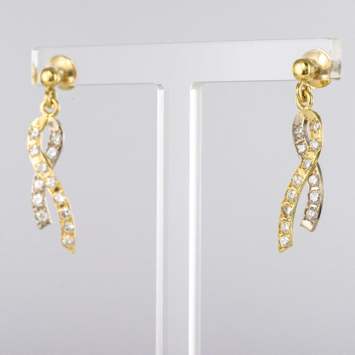 Boucles d'oreilles Boucles d'oreilles ruban d'ors et de diamants 58 Facettes 16-343
