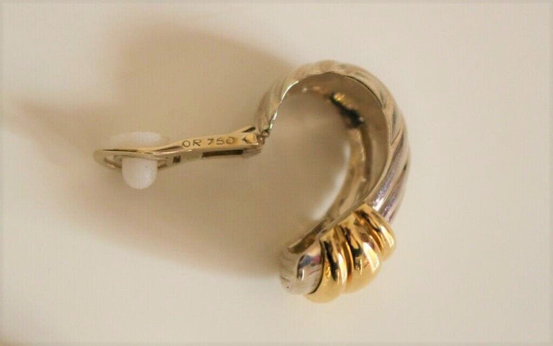 Boucles d'oreilles O.J PERRIN Boucles d'Oreilles godrons Argent et Or 58 Facettes 297