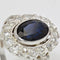 Bague 52 Bague ancienne saphir diamants entourage 58 Facettes 21-184-52