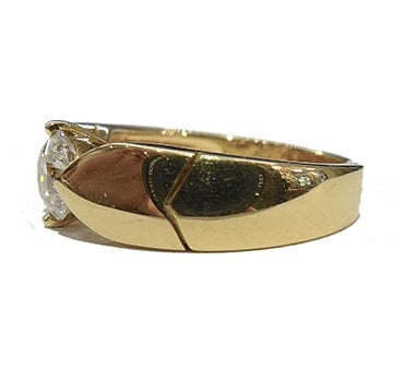 Bague 53 Bague Chaumet "Plume" sertie d'un diamant de 0,77 carat E/VS2 58 Facettes 24387-1