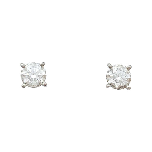 Boucles d'oreilles Puces d'oreilles Cartier en platine et diamants. 58 Facettes 30015