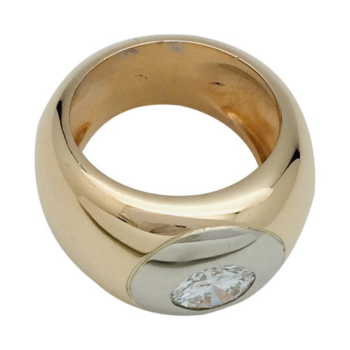 Bague 54 Bague bombée deux ors, diamant de 1,14 carat. 58 Facettes 28848
