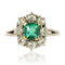 Bague 59 Bague marguerite émeraude et diamants 58 Facettes 19-317-51