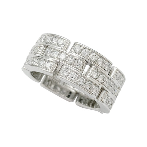 Bague 51 Bague Cartier "Maillon Panthère" or blanc, diamants. 58 Facettes 30168