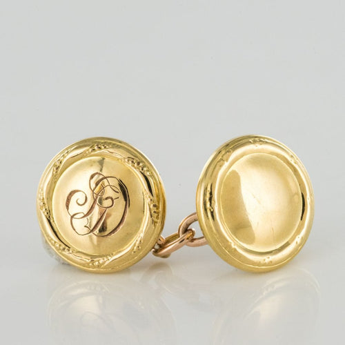 Boutons de manchette Boutons de manchettes ronds en or 58 Facettes 19-233