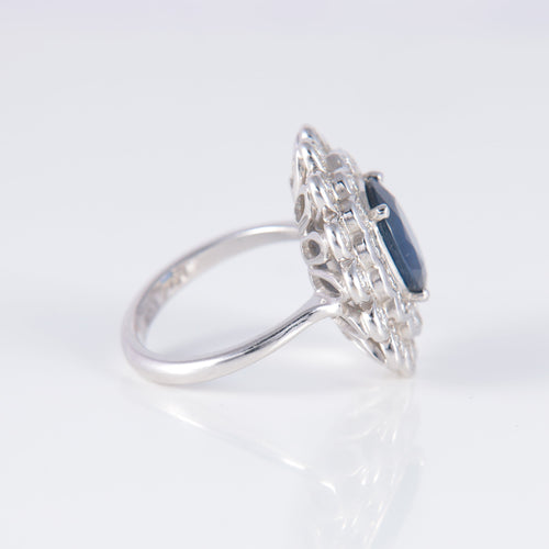 Bague Bague Marguerite Saphir Diamants 58 Facettes 1