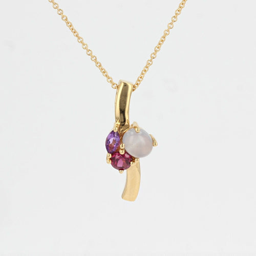 Pendentif Pendentif et sa chaine or jaune et pierres fines 58 Facettes 21-267