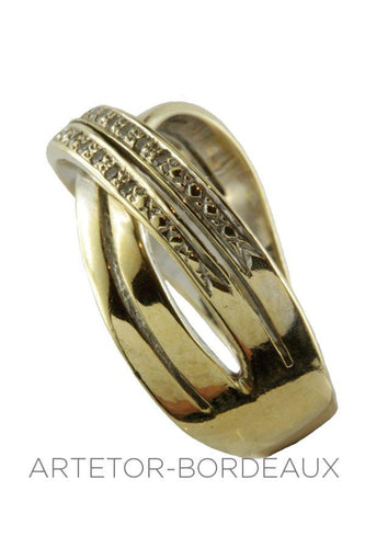 Bague 55 Jonc entrelacé diamants 58 Facettes 3891