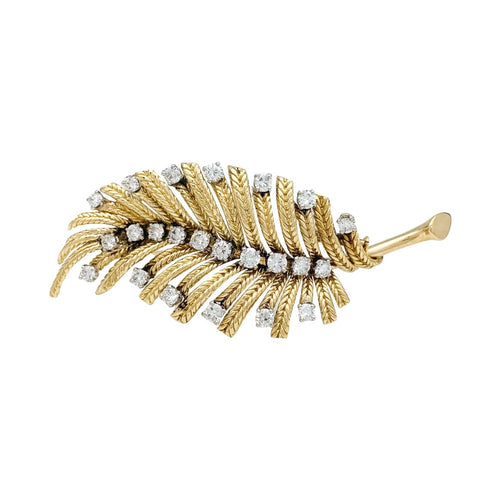 Clip Clip Boucheron, "Feuillage", or, platine et diamants. 58 Facettes 29633