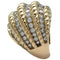 Bague 56 Importante bague dôme en or jaune, diamants. 58 Facettes 27665