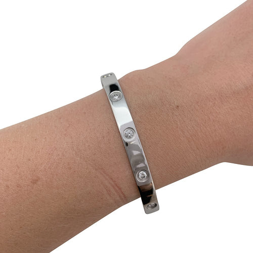Bracelet Bracelet Cartier ,"Love", en or blanc et diamants. 58 Facettes 29997
