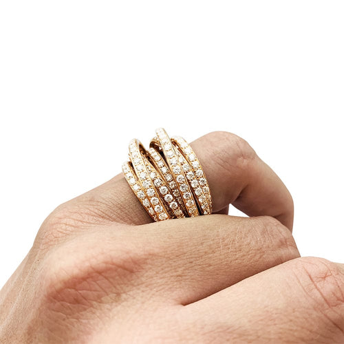 Bague 52 Bague de Grisogono "Allegra" en or rose et diamants. 58 Facettes 30547
