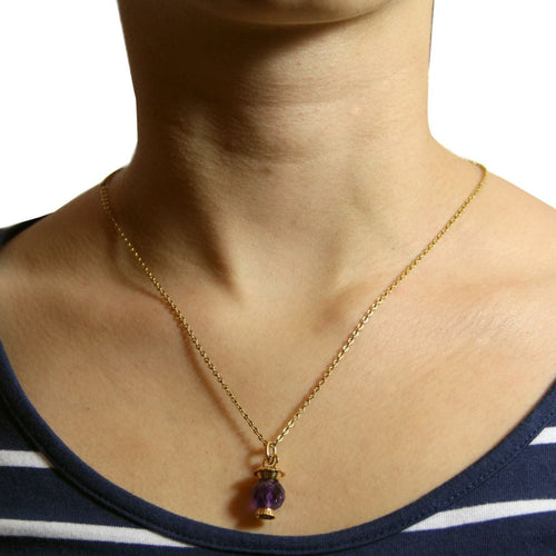 Pendentif Pendentif Améthyste facettée et Or lanterne 58 Facettes CVP11