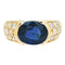 Bague 53 Bague en or jaune, diamants et saphir. 58 Facettes 30520