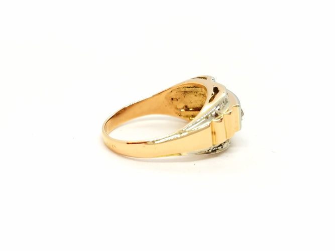 Bague 53 Bague Art déco Or rose Diamant 58 Facettes 698504CN