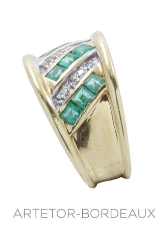 Bague 56 Bague jonc émeraudes 58 Facettes 28831