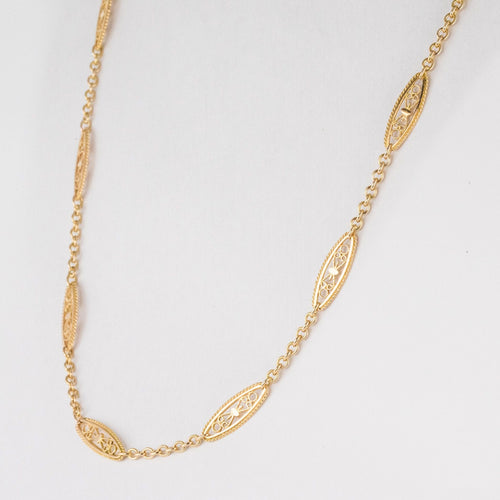 Collier Sautoir filigrané ancien or rose 58 Facettes 20-219
