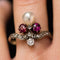 Bague 58 Bague ancienne duchesse rubis diamants et perle fine 58 Facettes 17-151-58-1